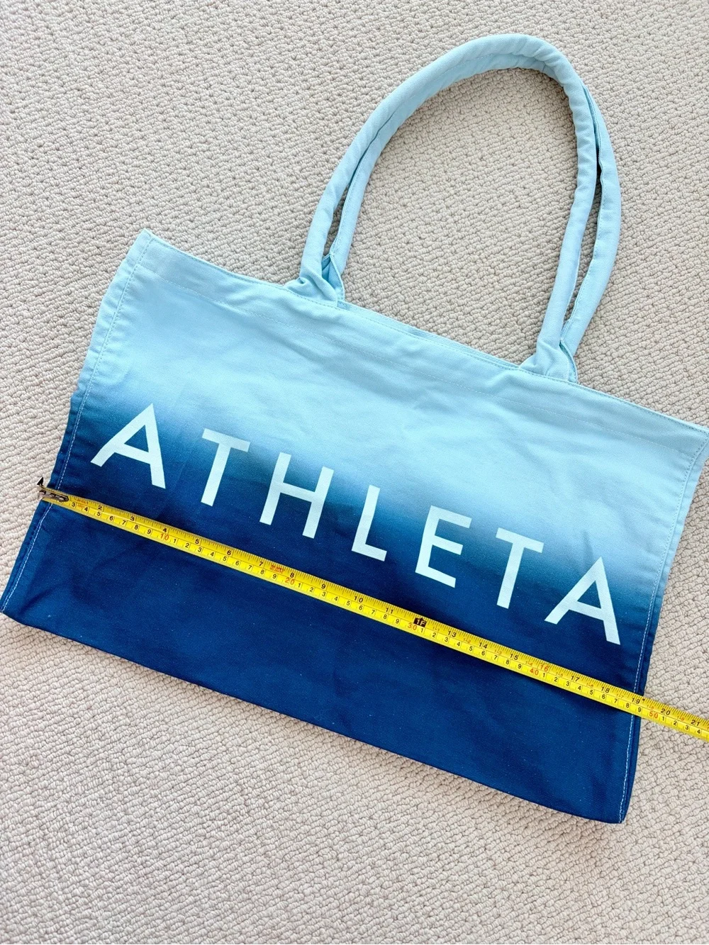 Athleta Light-to-Dark Blue Ombre Canvas Tote
